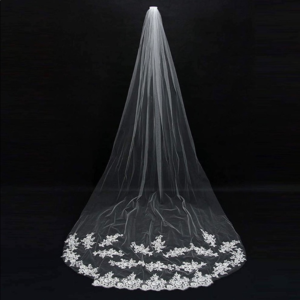 Ivory cathedral veil with comb NWOT